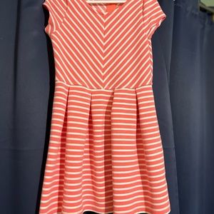 Coral striped dress